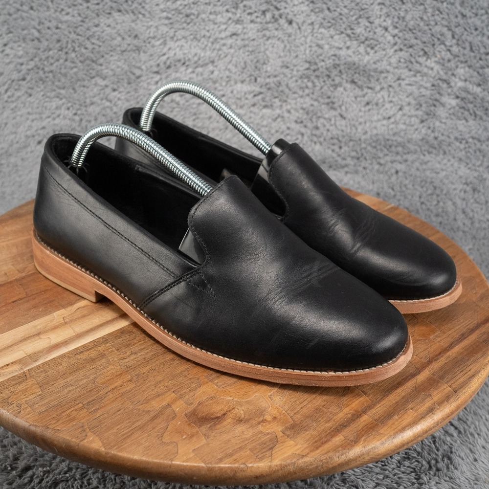 Patina Portland Leather Black Leather Rounded Loafer Women's US 11